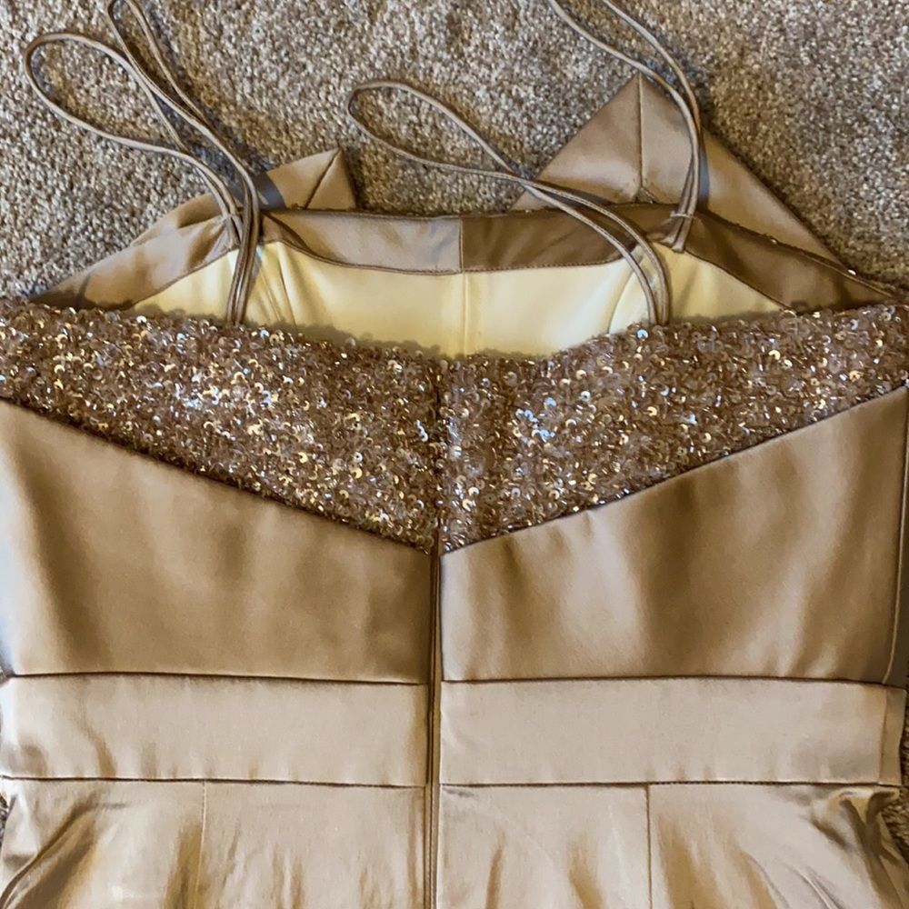 Theia Couture Assymmetrical Beades Strapples Dress - Picture 8 of 11